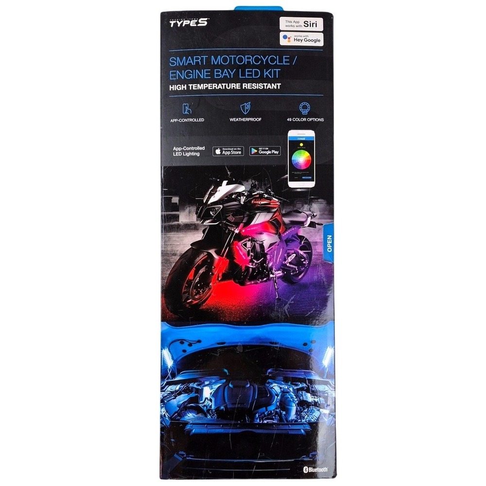 Type S Smart Motorcycle Engine Bay LED Kit App Controlled Multicolor‎ LM57363